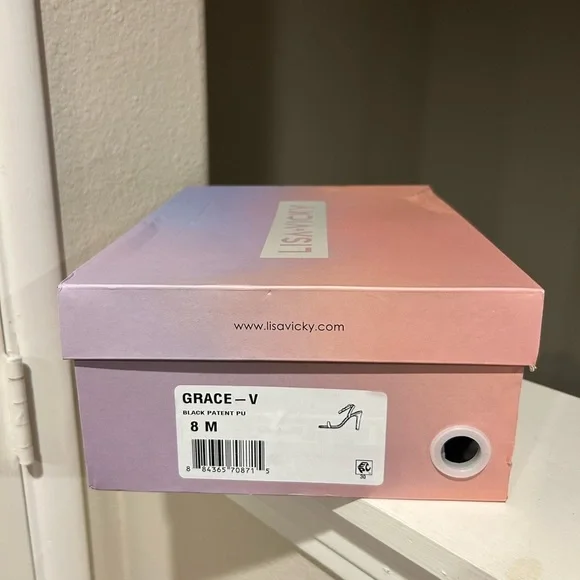 Lisa Vicky - Grace Black Ankle Strap Stiletto Sandal Women Size 8M - Picture 8 of 10